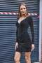 Women's Shiny Textured Flexible Mini Stylish Dress - 3