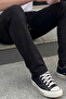 Men's Comfort Fit Wide Leg Black Baggy Pants - 6