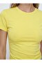 Crew Neck Knitted Slim Fit T-Shirt Yellow - C530 - 2