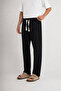 Men's Comfortable Fit Linen Trousers with Embroidery Detail and Elastic Waist E225 - 2