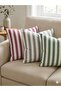 Striped Throw Pillow Cover 3-Piece Set / Hidden Zipper - Does Not Fade Color 100% Cotton