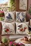 Kasnak Cross-Stitch Patterned 4-Piece Throw Pillow Cover Set