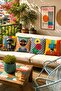 Retro Media Tools Patterned 4-Piece Throw Pillow Cover Set