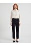 Grass Stitched Lace-Up Fabric Trousers Black - 2