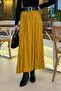 Kraşlı Hijab Skirt Mustard Yellow