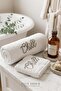 100% Cotton Embroidered Design Chill Written Pattern Hand and Face Towel 50X90 cm - 5