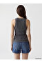 Anthracite U-Neck Women's Undershirt - 4