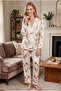 Premium Women's Satin Pajama Set Buttoned Shirt Collar Luxury Boxed - 4