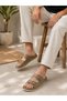 Men's Double Buckle Mink Slippers Faux Leather Anatomical Sole Daily Summer Slippers - 3