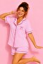 Bürümcük Knitted Buttoned Embroidered Women's Shorts Set - 2