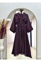 Teresa Ruffled Front Balloon Sleeve Voile Dress-Ek639 Plum - 2