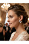 Brass Silver Color Zircon Stone Flower Model Earrings - 2