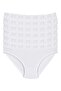 Lycra Waist Lace Women's Bikini Panties White 6-Pack