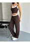 Women's Modal Fabric Combined Strappy Crop Top and Bottom Set - 4