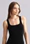Egyptian Modal by Tencel U Helen Thick Strap Long Undershirt Black - 5