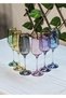 Colorful Risus Footed Goblet, 6 Colorful 195Cc Volumes with Gold Detail, Hand Washable Goblet Set - 4