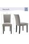 Upholstered Parsons Dining Chairs Set of 2, Fabric Dining Room Kitchen Side Chair with Nailhead Trim and Wood Legs - grey,No Table - 2