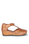 Lothbrok 2234 Tan Genuine Leather Summer Women's Shoes - 2