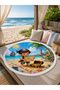 Pirate Adventure 150 cm Round Children's Beach Towel Pirate Themed Children's Towel - 2