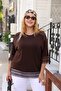 Plus Size Lace Blouse with Sleeves and Skirt