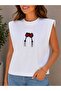 White Padded Stone Embroidered T-Shirt