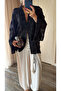 Black Threaded Lace-Up Brodeled Kimono - 5096 - 2