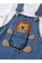 Flexible Denim Gardener Overalls Set with Cotton T-Shirt Summer Baby Girl and Boy Set Unisex - 2