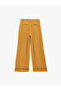 Regular Waist Pocketed Wide Leg Palazzo Trousers with Pleated Detail - 4