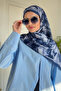 Sinder Desen Italian Silk Shawl - Navy Blue