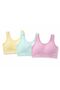 3-Piece Colorful Cotton Thick Strap Girls' Padded Bustier Set