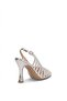 26Y204-2 Women's Stoned Evening Dress Shoes Silver - 5