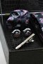 Black Men's Gift Box - Tie with Handkerchief, Cufflinks, Tie Clip Kmk208 - 2
