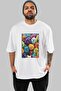 For Dog Lovers 7 Front Dog Prints White Oversize T-Shirt 100% Cotton Unisex Dog Lover Premium Design - 2