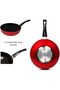 ECO Ceramic Non Stick Wok Pan 26 cm Red PTFE PFOA Free Dishwasher Safe Frying Pan - 5