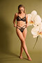 Vespera Aura - Black Thin Tulle and Ribbon Detailed Bra Set - 4