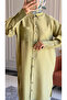 6544 - Comfortable and Stylish Buttoned Pocket Sleeve Pocket Embroidery Detailed Soft Modal Fabric Long Women's Tunic - 6