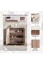 Misaki Shoe Rack 12 Pairs With 2 Door - Natural & Black - 5