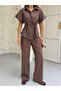 Premium Drawstring Waist Casual Shirt and Pants Two-Piece Set - 2