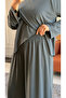 6582 - Stylish Comfortable Casual Modal Asymmetrical Tunic Trousers Women's Set - 6