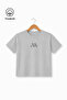 Bright Gray Printed Casual Short Sleeve Summer Boy's T-Shirt - 2