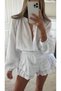 Women's Muslin Shorts Skirt Jumpsuit Flounced Summer White Dress 6031 - 5