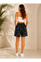Trend Zebra Patterned Viscon Casual Women's Shorts - 3