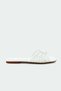 Lola Gold Accessory Flat Women's White Slippers