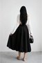 Crep Women's Midi Length Lined Voile Skirt High Waist Flowy Flared Skirt - 2