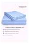 3-Piece Striped Microfiber Fitted Sheet Set Queen 150x200cm – Soft Elastic Deep Pocket 17cm Bedsheet with 2 Pillowcases 50x70cm, Sky Blue - 2
