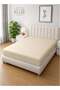1-Piece Microfiber Fitted Sheet Striped, Color Beige, Design Soft Fabric Deep Pocket Elastic Edge