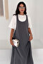 Women's Strappy Gilet Dress and Oversize Basic T-Shirt Two-Piece Combination Set - 4