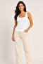 Women's 95% Cotton 2-Piece Square Neck Thick Strap Flexible Basic Undershirt - Soft Textured & Breathable Fabric - 6