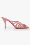 Women's Juan Salmon Satin Heeled Slippers - 3