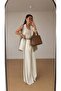 Women's Garnished Vest Palazzo Pants Suit Long Vest Suitable for Tesettür - 6